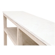 Pemberly Row Narrow Quartz Top Reclaimed Pine Console Table in White