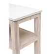 Pemberly Row Narrow Quartz Top Reclaimed Pine Console Table in White