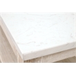 Pemberly Row Narrow Quartz Top Reclaimed Pine Console Table in White