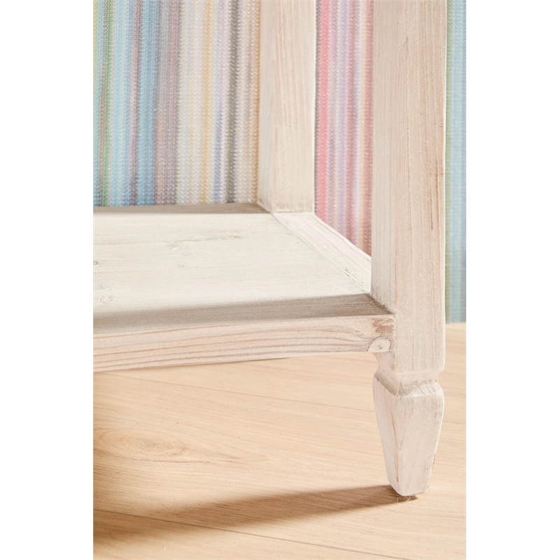 Pemberly Row Narrow Quartz Top Reclaimed Pine Console Table in White
