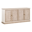 Pemberly Row Two-Tone Oak Basket Door Media Sideboard in Gray