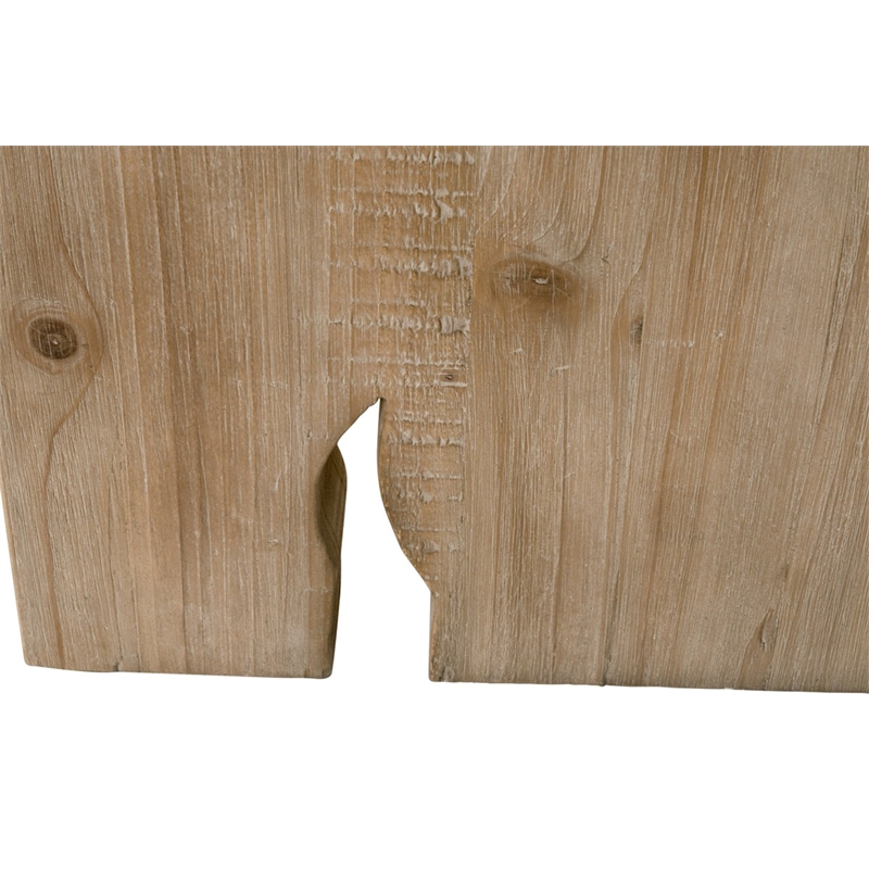 Pemberly Row Contemporary Compact Reclaimed Pine End Table in Smoke Gray