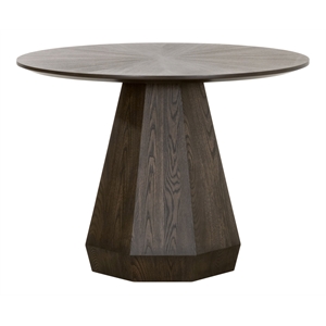 Pemberly Row Contemporary 42&quot Round Ash Pedestal Dining Table in Brown