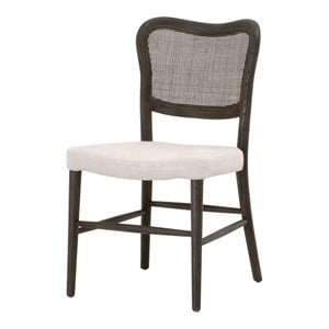 Pemberly Row 18.5&quot Cane Back Oak Dining Chair in Brown (Set of 2)