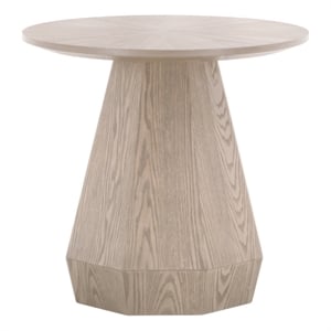 Pemberly Row 24&quot Ash Starburst Pedestal End Table in Natural Gray