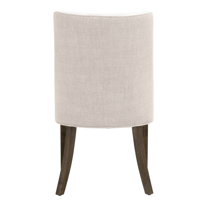 Pemberly Row Two-Tone Burnt Brown Ash Dining Chair in Pearl (Set of 2)
