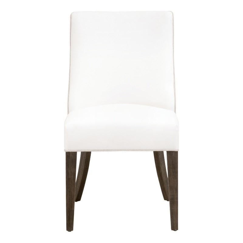 Pemberly Row Two-Tone Burnt Brown Ash Dining Chair in Pearl (Set of 2)