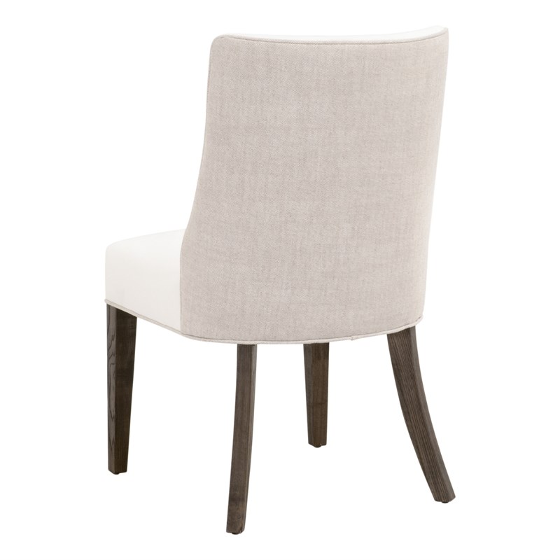 Pemberly Row Two-Tone Burnt Brown Ash Dining Chair in Pearl (Set of 2)