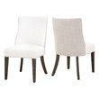 Pemberly Row Two-Tone Burnt Brown Ash Dining Chair in Pearl (Set of 2)