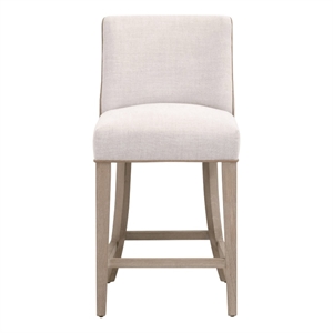 Pemberly Row 27&quot Two-Tone Ash Wood Counter Stool in Beige and Brown