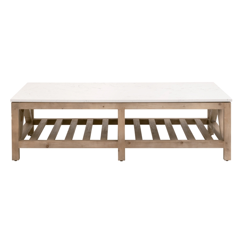Pemberly Row Quartz Top Coffee Table 63
