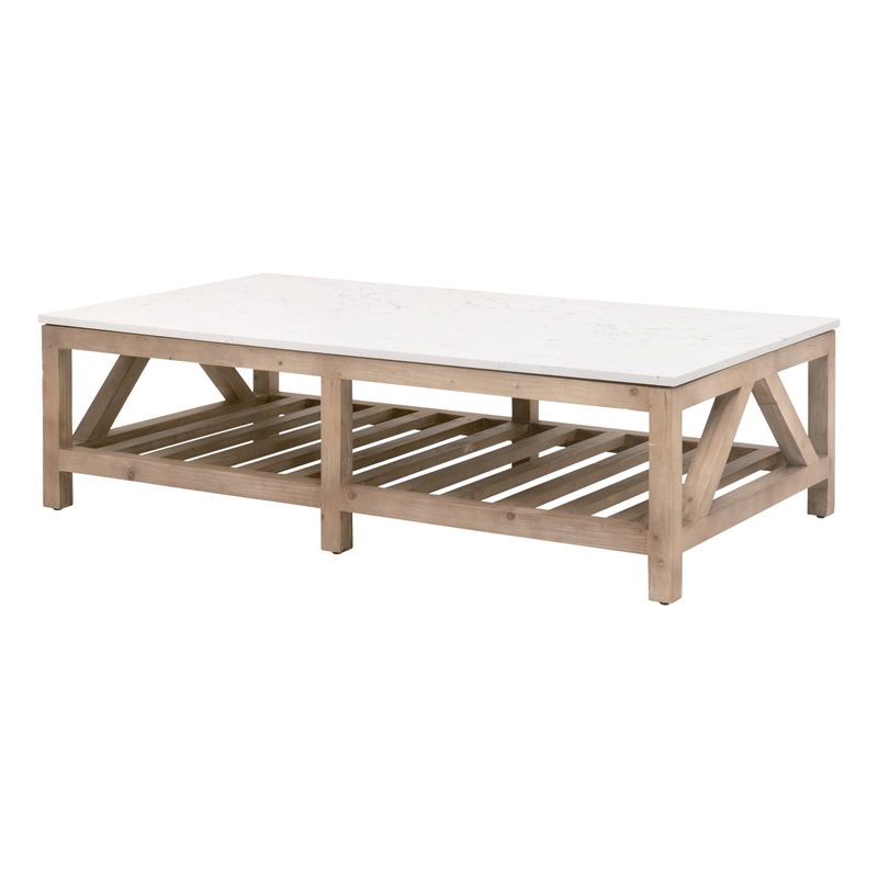 Pemberly Row Quartz Top Coffee Table 63