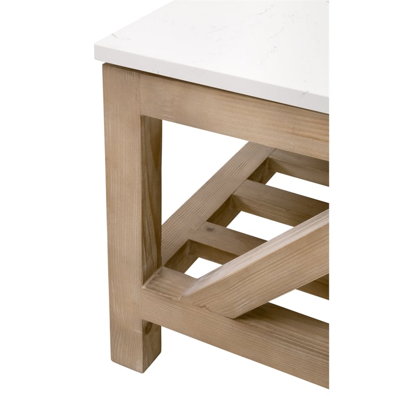 Pemberly Row Quartz Top Coffee Table 63