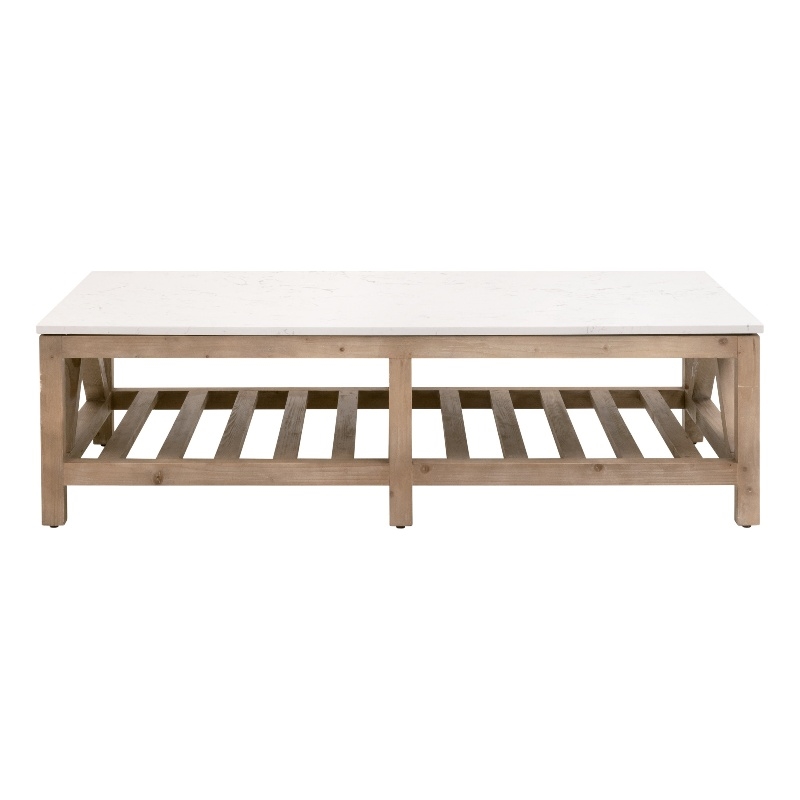 Pemberly Row Quartz Top Coffee Table 63