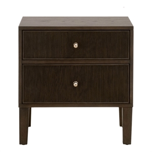 Pemberly Row 2-Drawer Nightstand 23&quot x 17&quot in Dutch Brown Oak