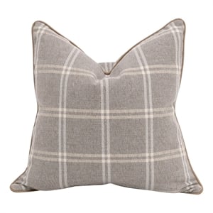 Pemberly Row 22&quot Down Pillow Set of 2 in Gray/White Performance Fabric