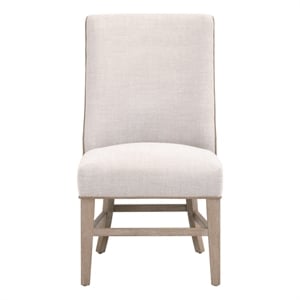 Pemberly Row 2-Tone Upholstered Head Chair 22&quotW in Beige Linen
