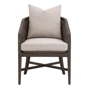 Pemberly Row Cane Wrapped Arm Chair 23.5&quot x 37&quot in Taupe Fabric