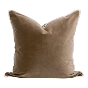 Pemberly Row 22&quot Velvet Down Pillow Set of 2 in Caramel Brown
