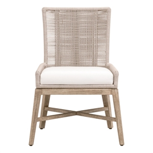 Pemberly Row Rope Back Dining Chair Set of 2 24.5&quotW in Natural Gray