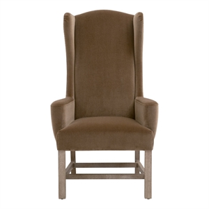 Pemberly Row Contemporary Wingback Arm Chair 27&quot x 47.5&quot in Brown Velvet