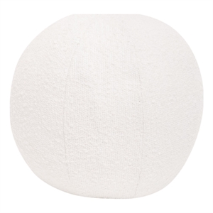 Pemberly Row 12&quot Round Down Sphere Pillow in White Boucle Fabric