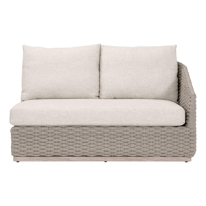 Pemberly Row Outdoor Modular Right 1-Arm Sofa 58&quotW in Off White