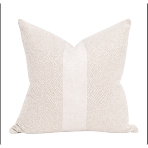 Pemberly Row 22&quot 2-Tone Down Pillow Set of 2 in Beige With Stripe