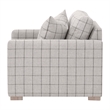 Pemberly Row Slim Arm Sofa Chair in Windowpane Cement With Oak Feet