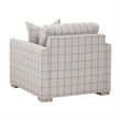 Pemberly Row Slim Arm Sofa Chair in Windowpane Cement With Oak Feet