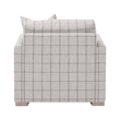 Pemberly Row Slim Arm Sofa Chair in Windowpane Cement With Oak Feet