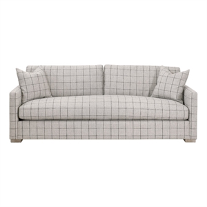 Pemberly Row 86&quot Slim Arm Sofa in Windowpane With Natural Gray Oak Feet