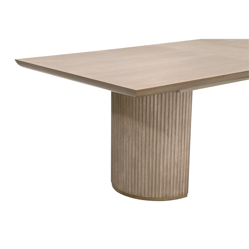 Pemberly Row Acacia Pedestal Extension Dining Table 84