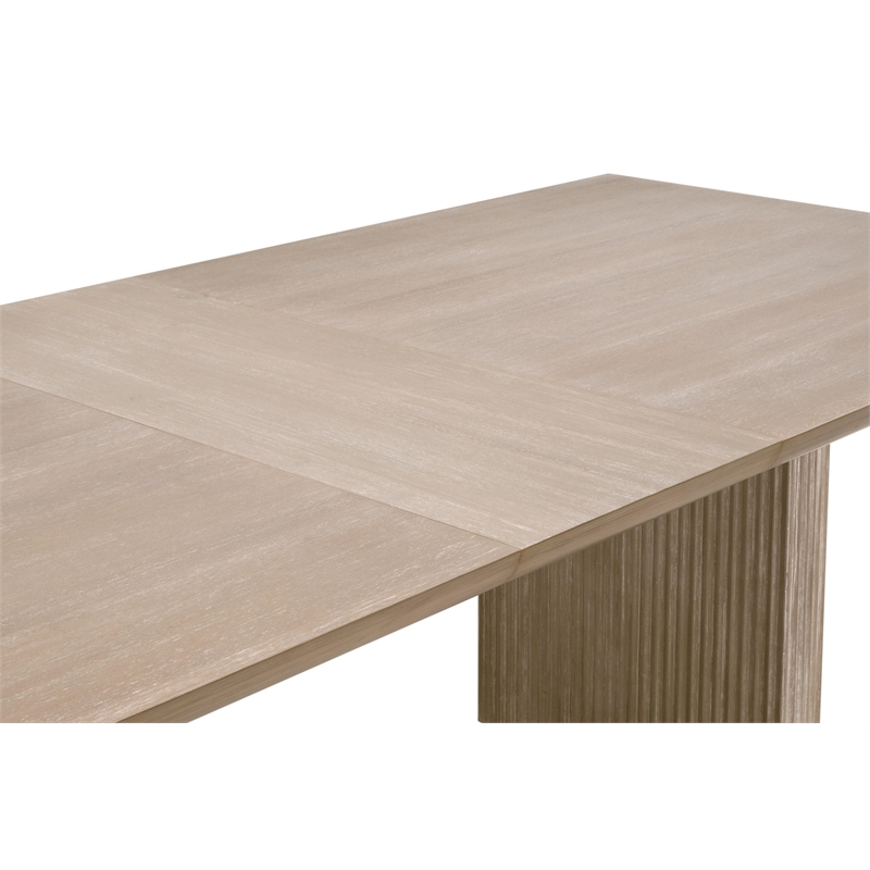 Pemberly Row Acacia Pedestal Extension Dining Table 84