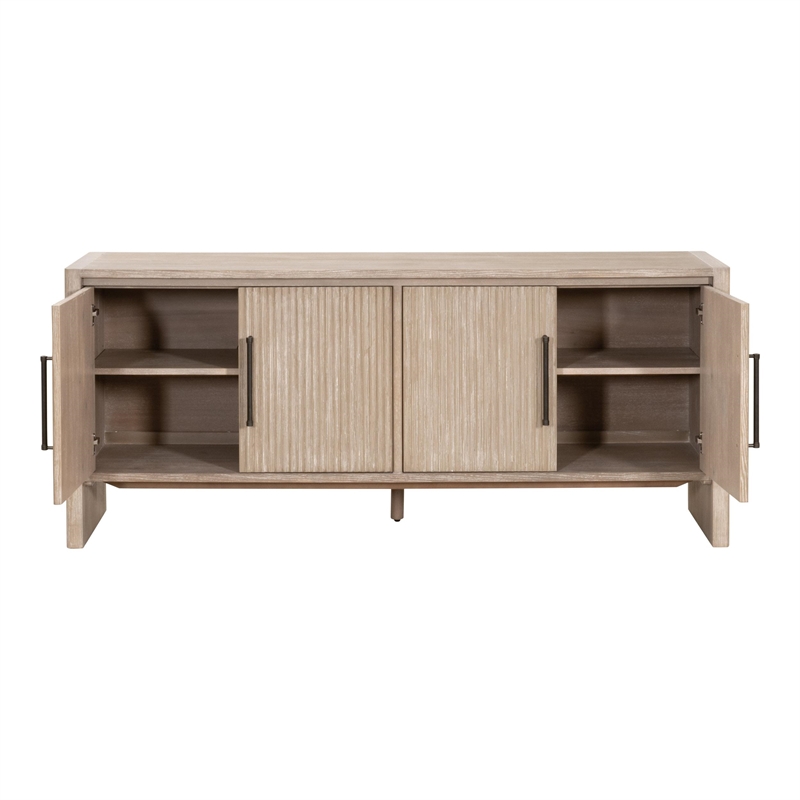Pemberly Row Reeded Panel Media Sideboard 74