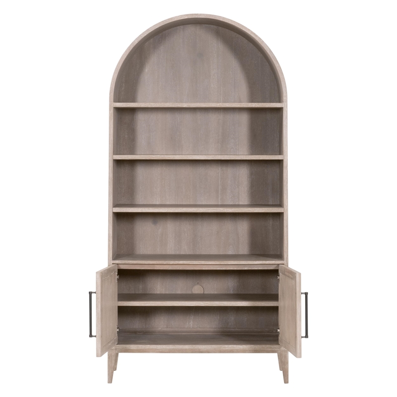 Pemberly Row Acacia Wood Storage Bookcase 42