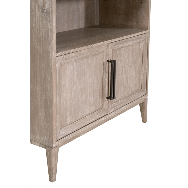 Pemberly Row Acacia Wood Storage Bookcase 42