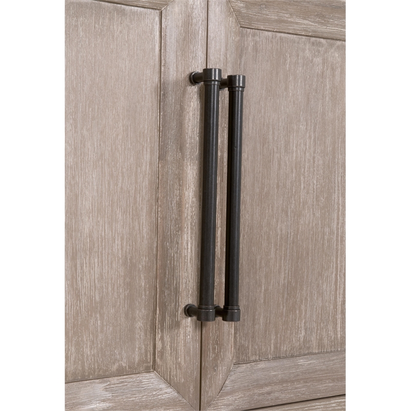 Pemberly Row Acacia Wood Storage Bookcase 42
