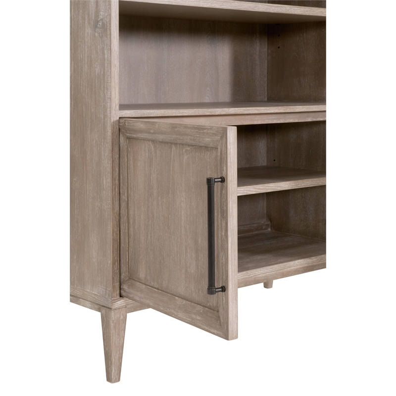Pemberly Row Acacia Wood Storage Bookcase 42
