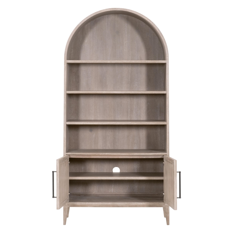 Pemberly Row Acacia Wood Storage Bookcase 42