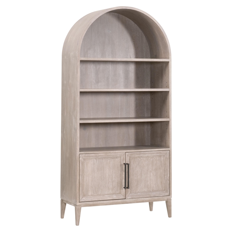 Pemberly Row Acacia Wood Storage Bookcase 42