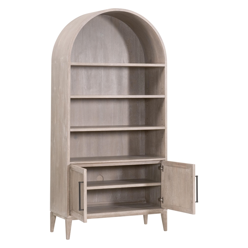 Pemberly Row Acacia Wood Storage Bookcase 42
