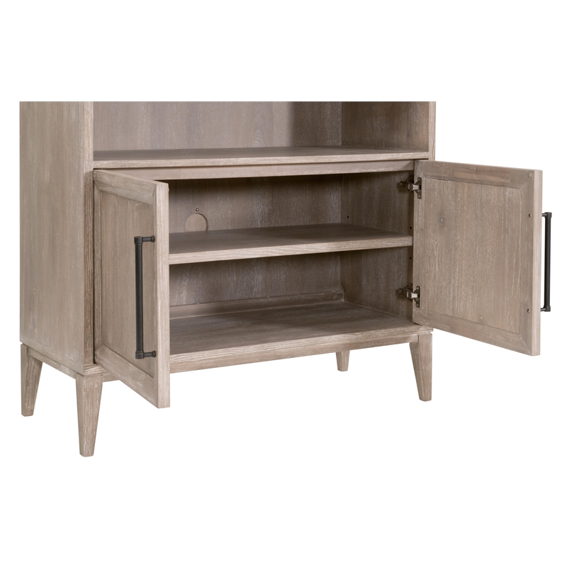 Pemberly Row Acacia Wood Storage Bookcase 42