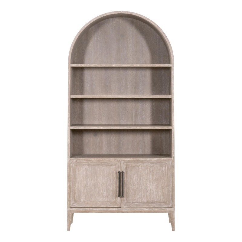 Pemberly Row Acacia Wood Storage Bookcase 42