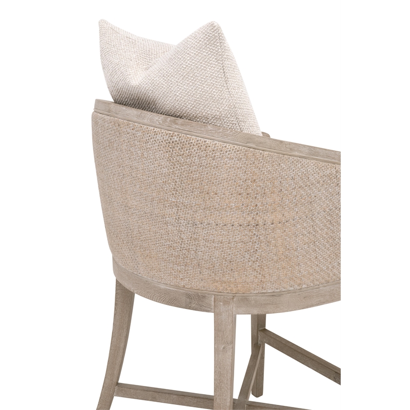 Pemberly Row Rattan and Oak Counter Stool 22.5