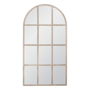 Pemberly Row Arched Oak Floor Mirror 46&quot x 84&quot in Natural Gray