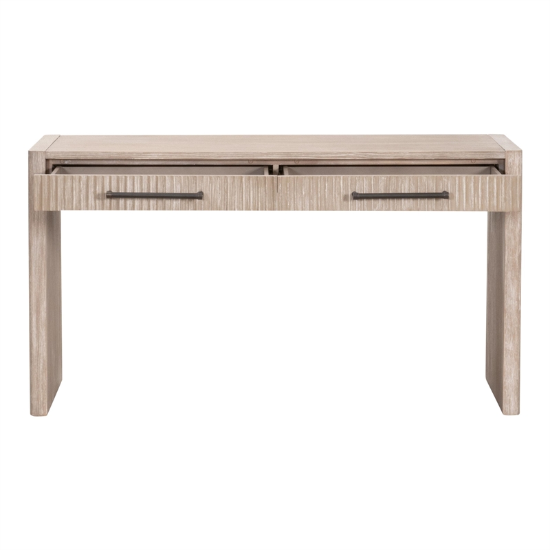 Pemberly Row Reeded 2-Drawer Console Table 55