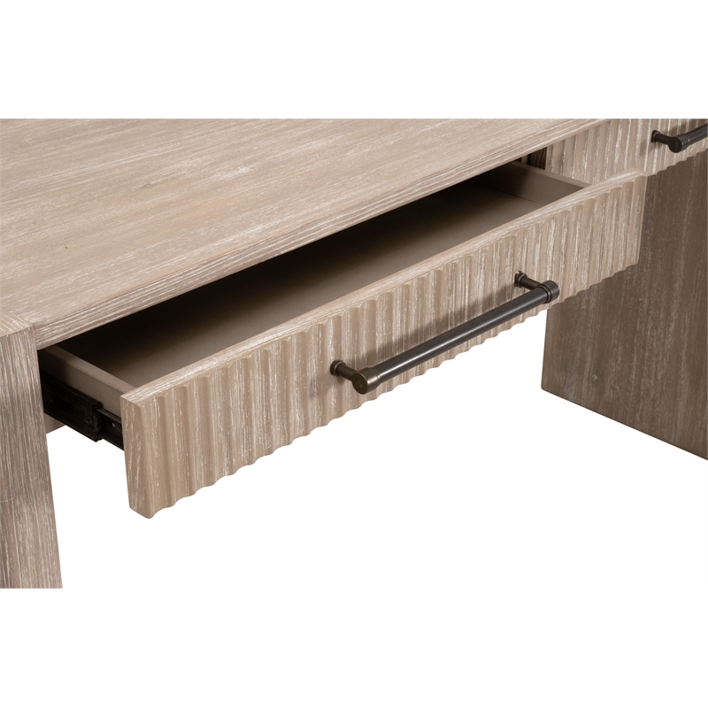 Pemberly Row Reeded 2-Drawer Console Table 55