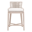 Pemberly Row Outdoor Rope and Teak Counter Stool 20.75
