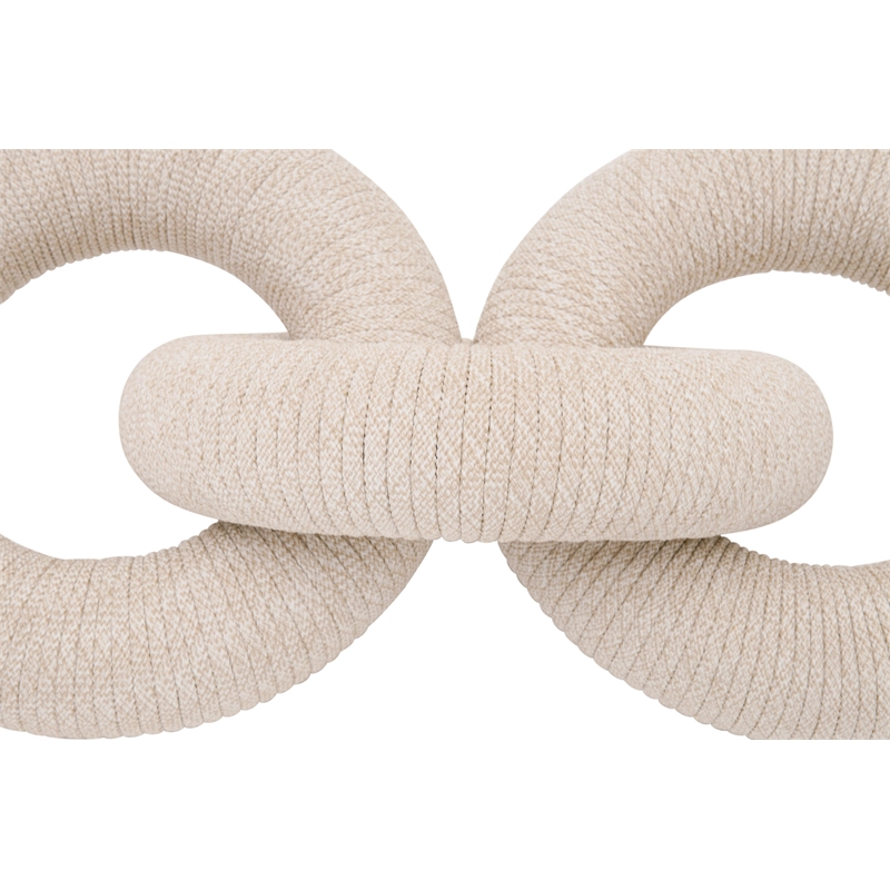 Pemberly Row Handcrafted Rope Chain Link Tabletop Accent in Taupe